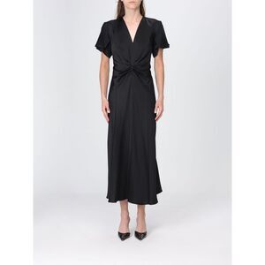 Victoria Victoria Beckham Eve V-Neck Satin Midi Sheath Dress